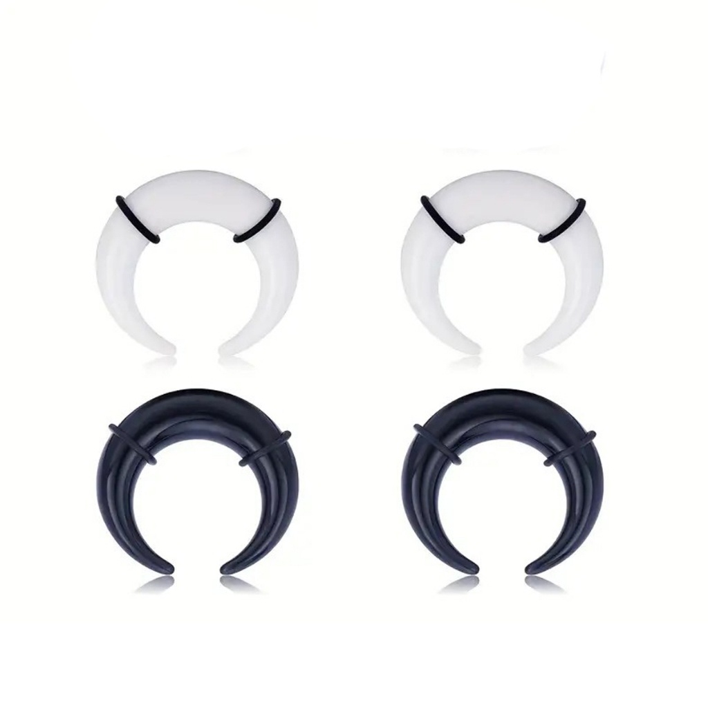 Kit 10 Alargadores Meia Lua para Piercing - Expansor Orelha e Nariz 03 a 08mm