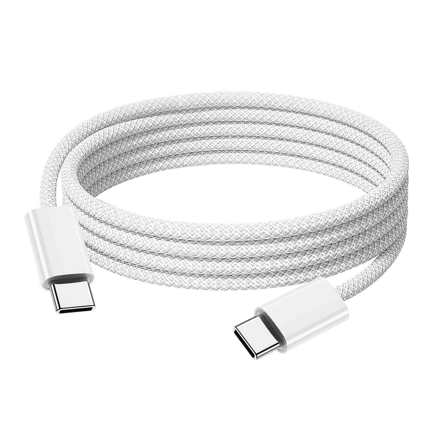 Cabo USB-C para iPhone 15/16, Samsung, Xiaomi - 1 Metro, Nylon Trançado, Carregamento Turbo PD 30W