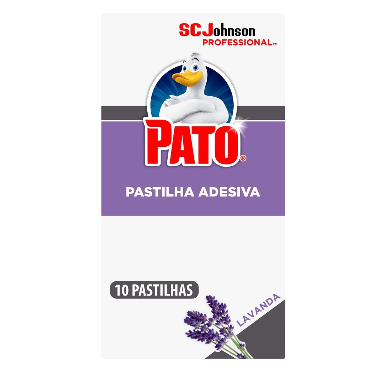 Pato Desinfetante Pastilha Sanitária Adesiva Lavanda - 10 Unidades | Higiene e Perfumação do Banheiro por Até 1300 Descargas
