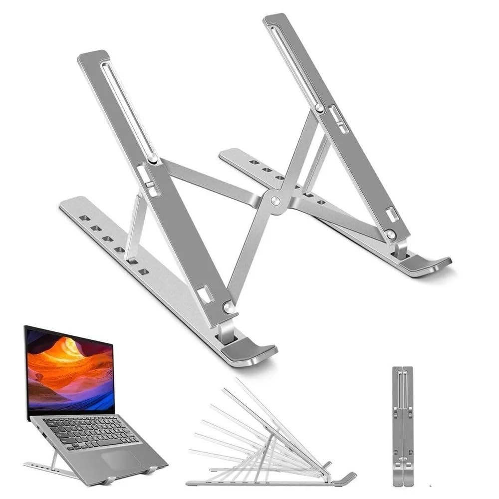 Suporte para Notebook e Tablet Ajustável 6 Ângulos | Ergonômico, Portátil e Universal 10" a 17"