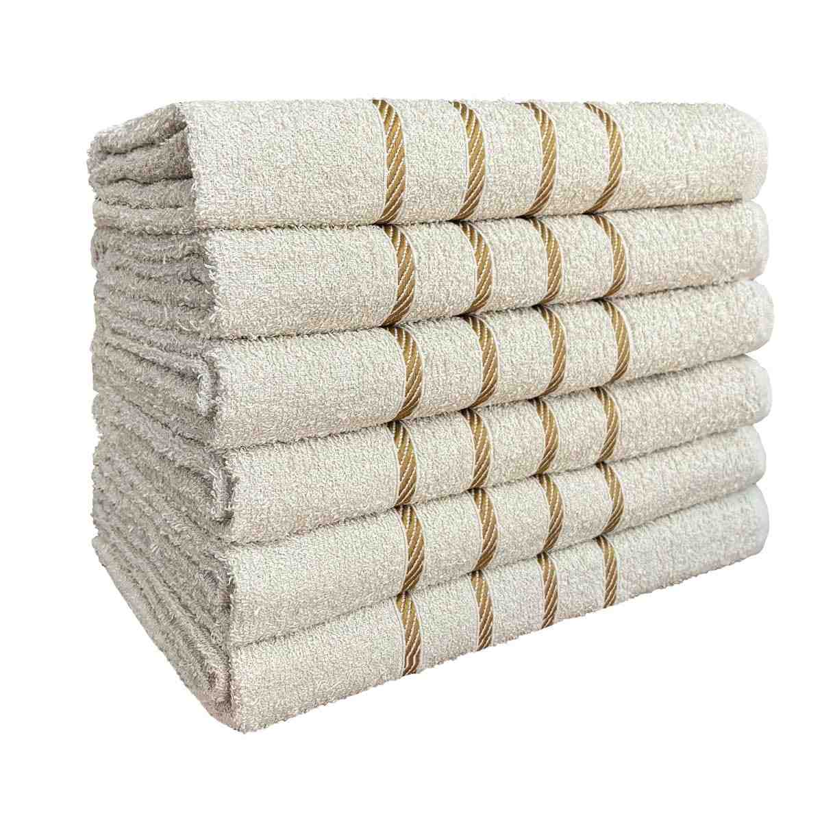 Kit 4 Toalhas de Banho 100% Algodão Premium Dubai 70x130cm Bege