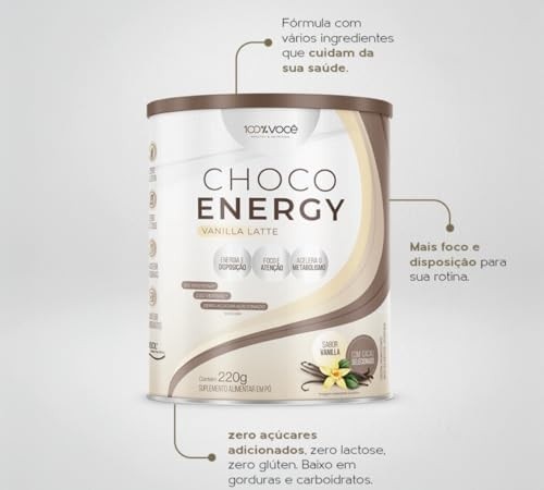 Choco Energy Superfood Sabor Vanilla Lata 220g 100% Você