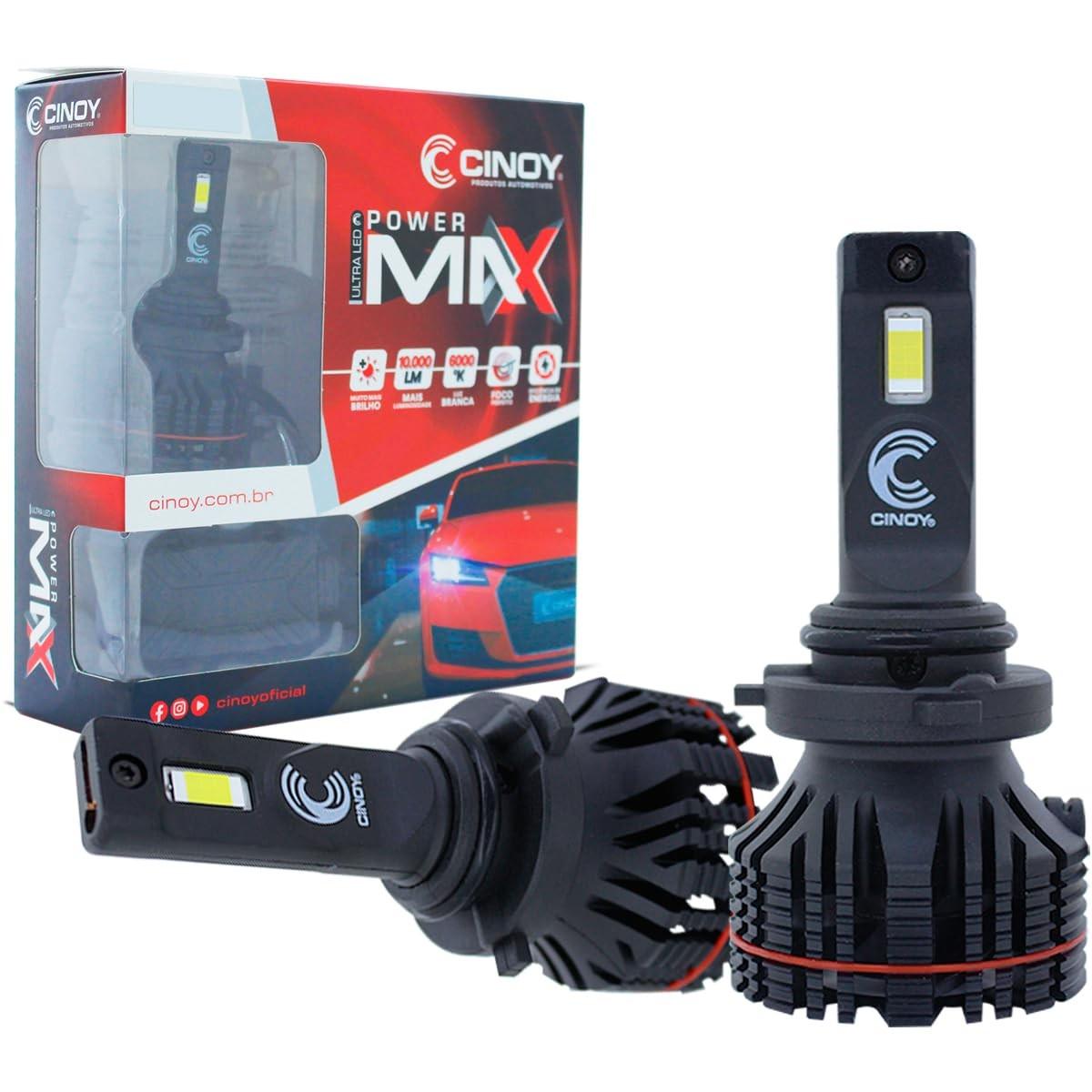 Kit Lâmpada Ultra LED Power Max Cinoy HB3/HB4 10000Lm 6000K: Iluminação Brilhante e Duradoura