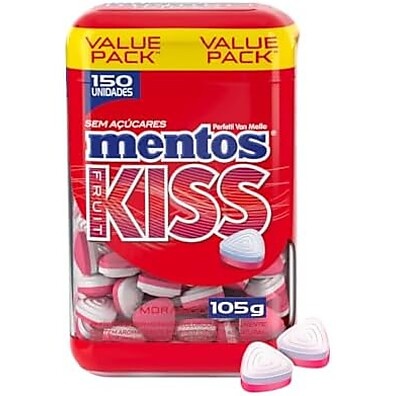 Mentos Kiss Morango: Refrescância Sem Açúcar (105g)