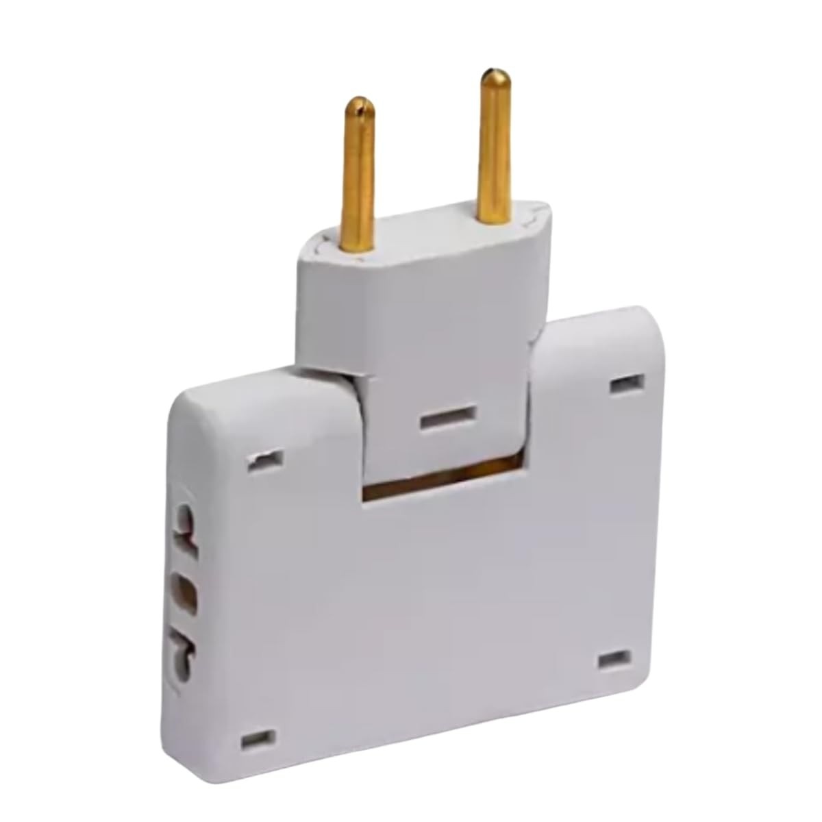 Adaptador Tomada Benjamin Dobrável 10A Bivolt 90° Branco - Organize e Conecte!