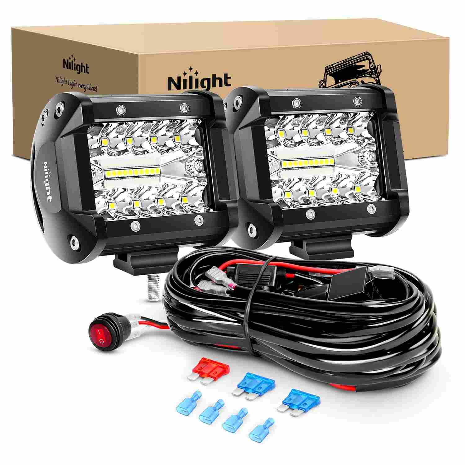 Nilight Barra de Luz LED 60W 10cm: Ilumine Sua Aventura Off-Road com Potência e Durabilidade