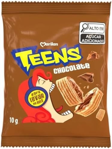 Kit 60 Sachês Biscoito Teens Chocolate Marilan 10g