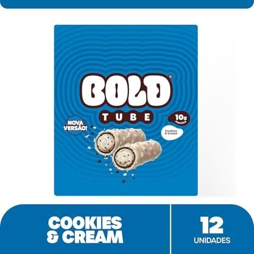 BOLD Tube Chocolate Proteico Cookies & Cream 10g de Proteína (12 Un.)