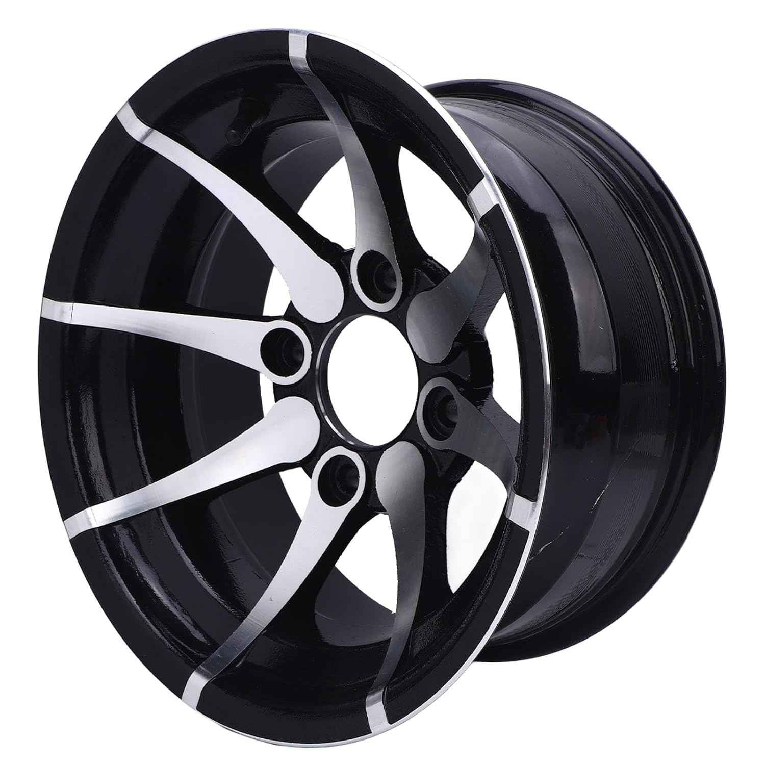 Roda Aro Liga de Alumínio Black Wheel Bur 12" para ATV, Go Kart, Quadriciclo e Carrinho de Golfe