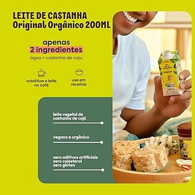 Bebida Castanha Caju Original 200ml (12 Un.)