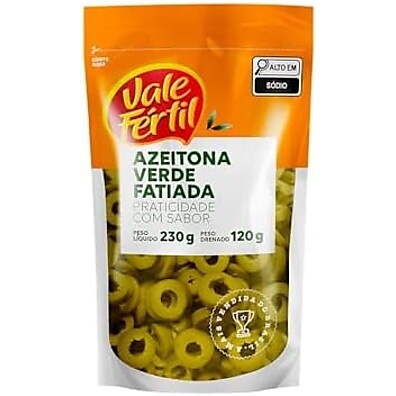 Azeitona Verde Fatiada Vale Fértil Sachê 120g