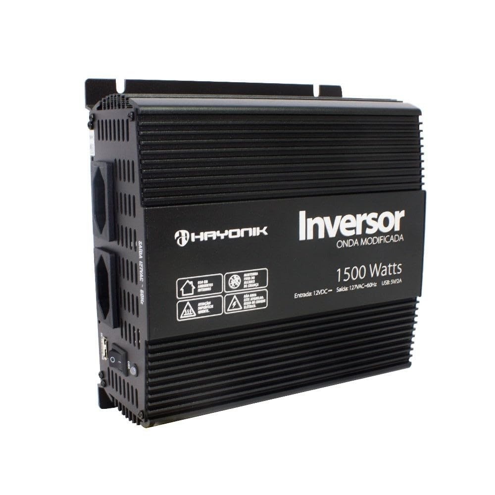 Inversor de Onda Modificada Hayonik 1500W 12VDC para 127V - Energia Confiável Onde Você Precisar!