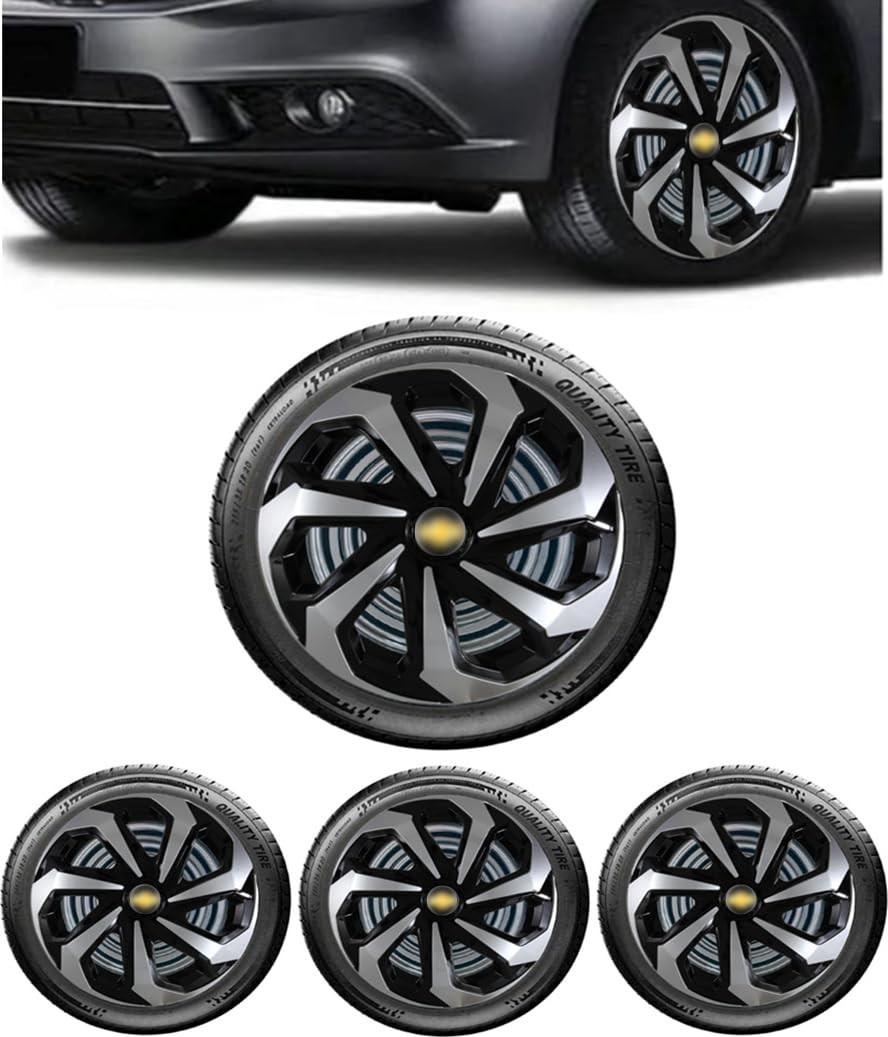 Jogo 4 Calotas Esportivas Spider Aro 13 Preto/Prata para Chevrolet Corsa Wind Classic (1996-2014)
