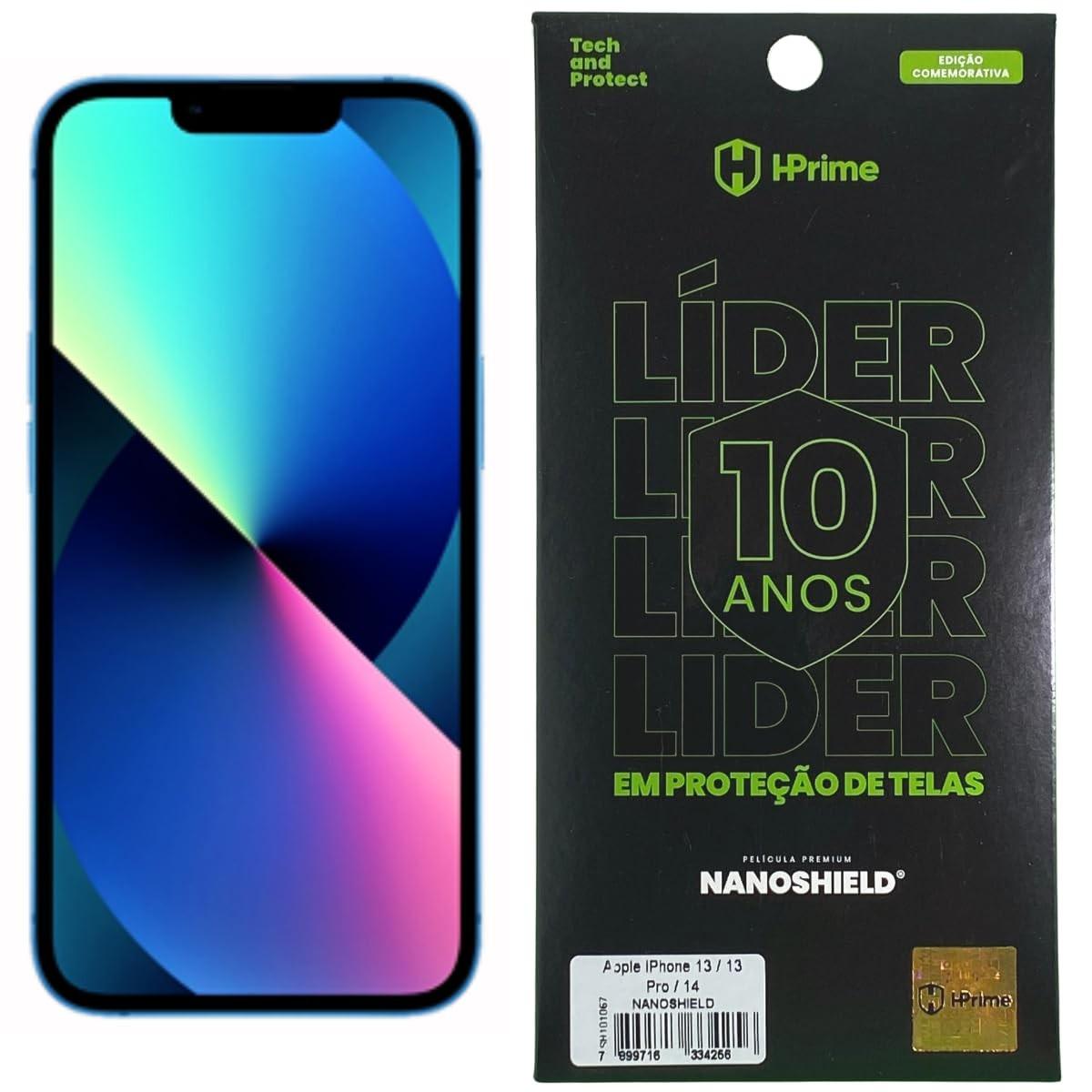 Película HPrime Nanoshield para iPhone 13/13 Pro/14 (6.06") - Proteção Inteligente e Auto-Reparável