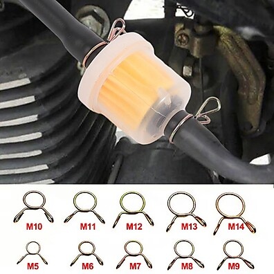 Braçadeira de Mangueira Automotiva – 10 Peças com Tamanhos de 5 a 14mm