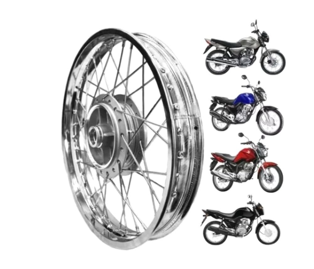 Roda Traseira Cromada Titan 150 Montada - Estilo e Performance para Sua Moto