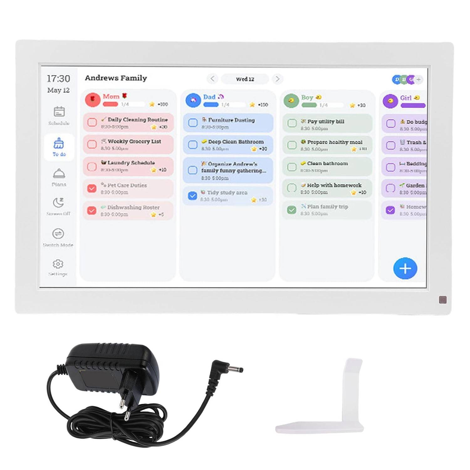 Calendário Digital Inteligente Hyuduo 15.6" Touchscreen AI: Organização Familiar e Decoração Premium