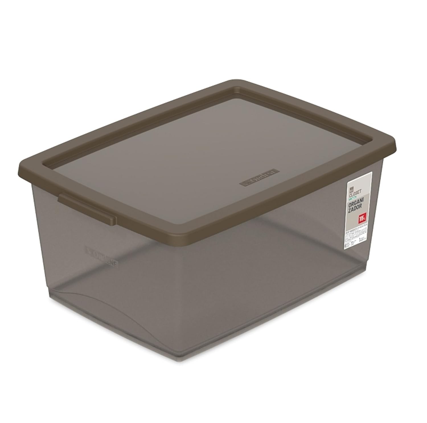 Caixa Organizadora Plástica 15L com Tampa - My Closet Carmurça