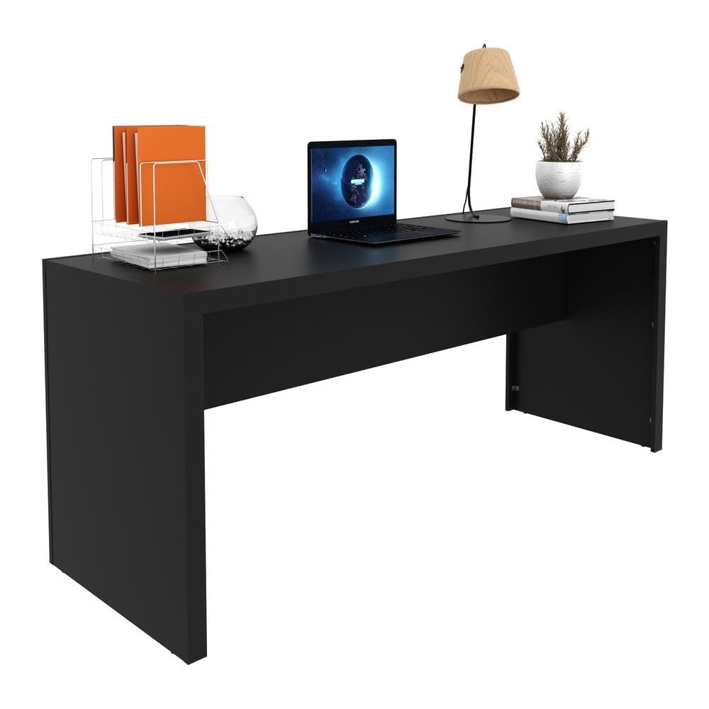 Escrivaninha 180cm Multimóveis CR25266 - Mesa de Escritório Moderna em Preto