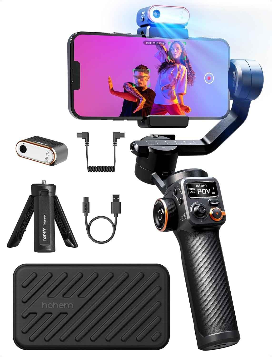 iSteady M6 Kit: Gimbal Estabilizador 3 Eixos com IA, Luz RGB e Bateria 18h para Smartphones