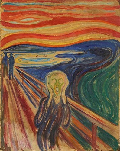 O Grito (1910) de Edvard Munch - Tela Canvas 30x38 - Arte de Museu para Decoração