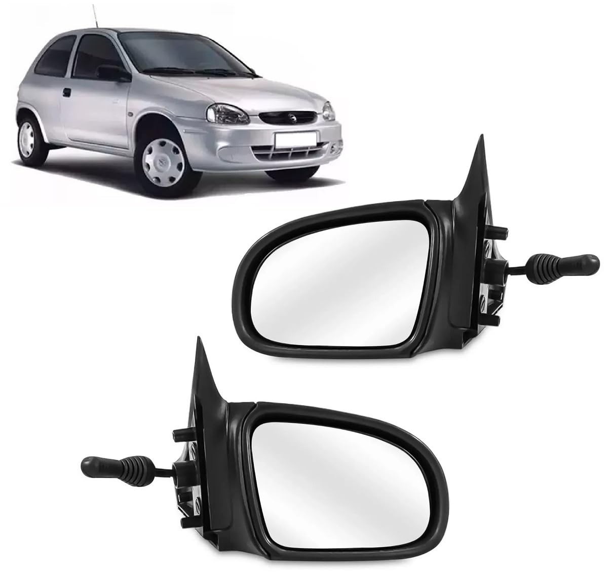 Par de Retrovisores Corsa 1994-2002 com Controle: Visibilidade e Segurança para Seu Carro