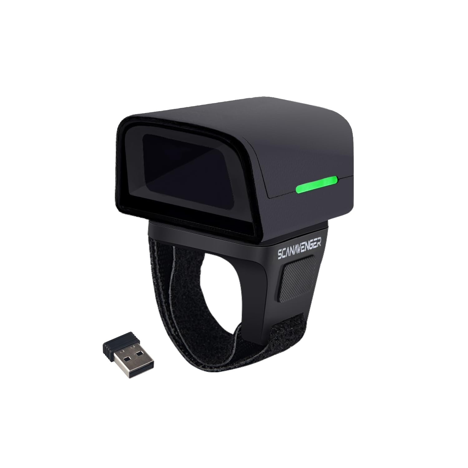 ScanAvenger Ring Scanner QR 1D 2D: Leitor de Dedo Bluetooth Vestível e Sem Fio
