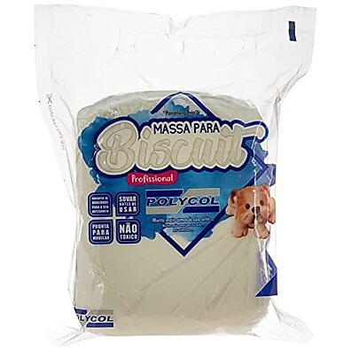 Massa Biscuit Polycol 1kg: Crie com Cor Natural e Leveza!