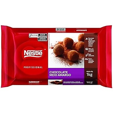 Chocolate Meio Amargo NESTLÉ Profissional 1kg: Sabor Intenso