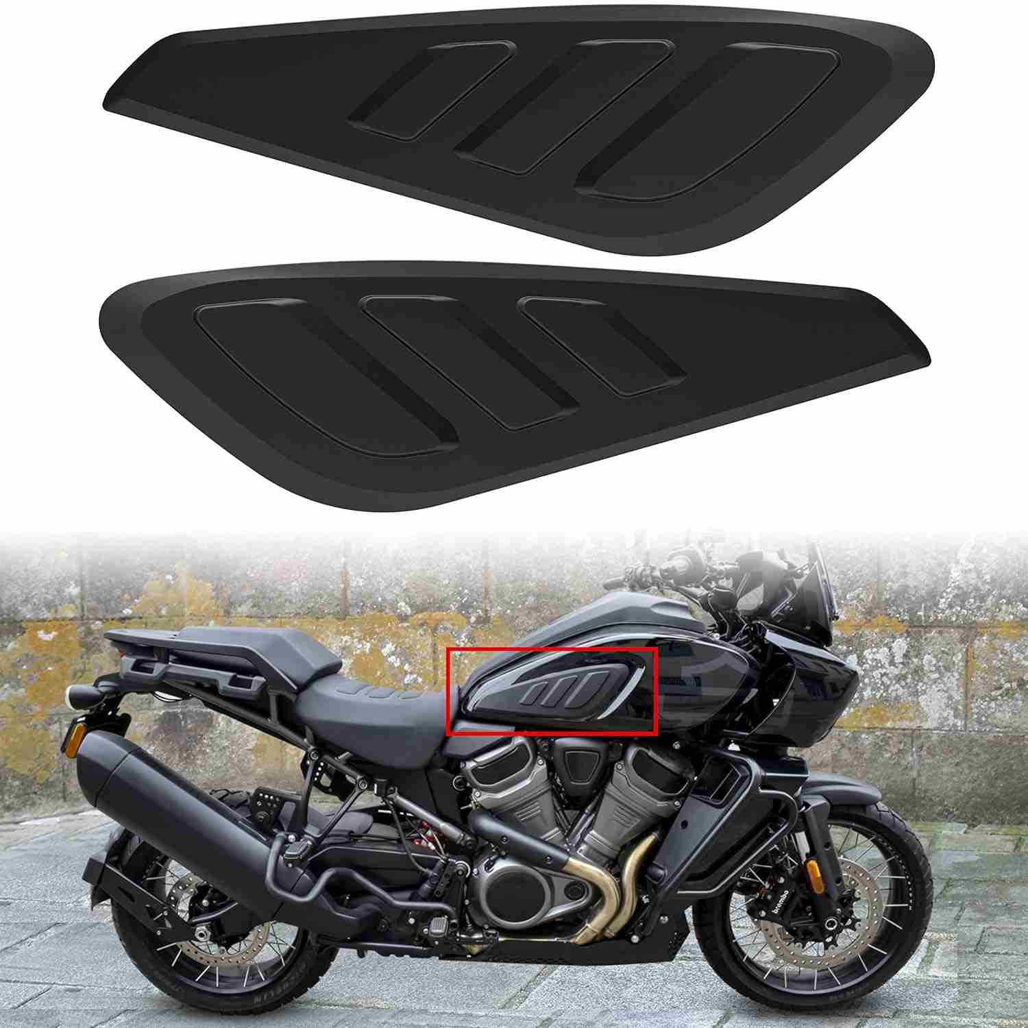 Kit Joelheira Protetora para Tanque Harley Pan America 1250 RA1250/RA1250S - Borracha Premium (2 Peças)