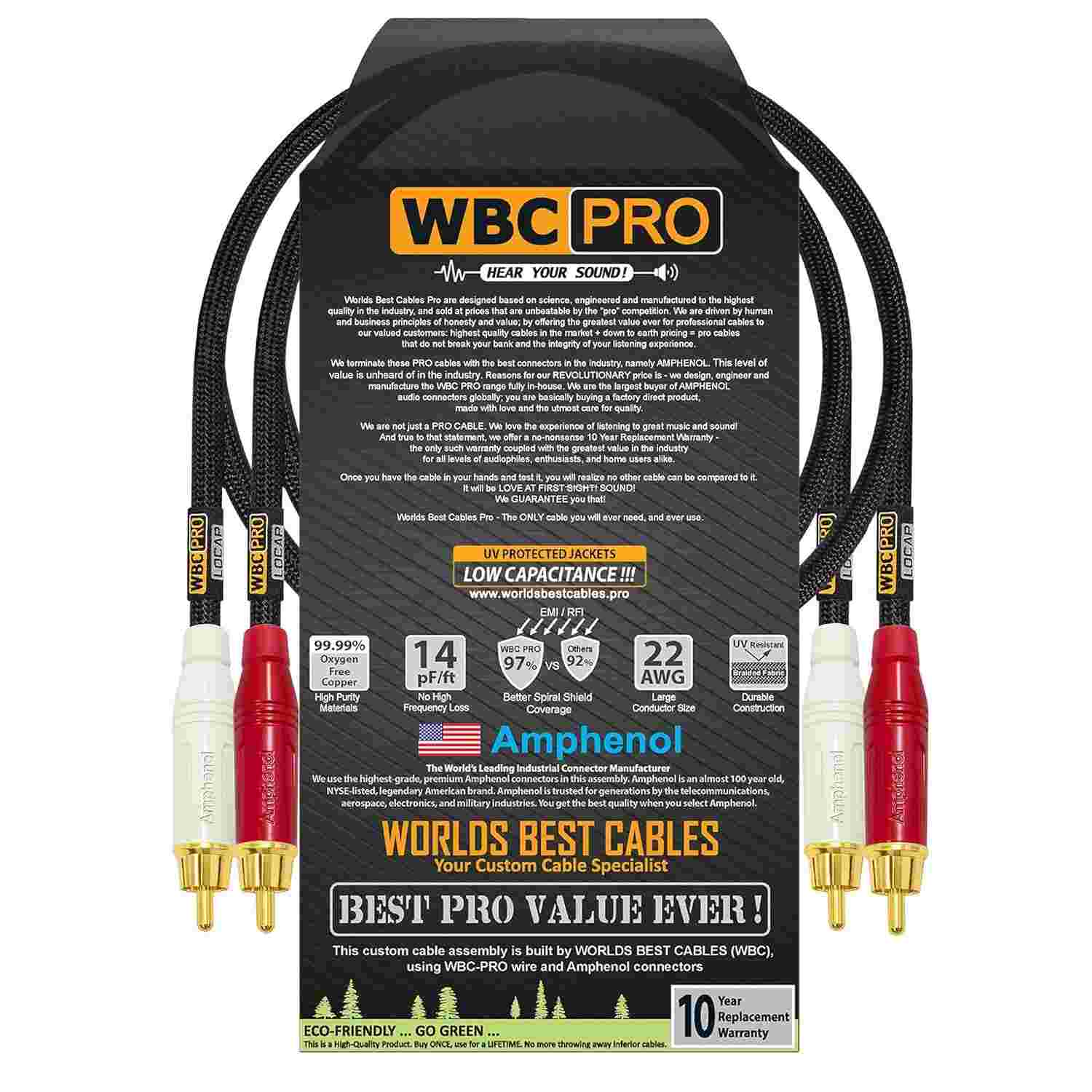 Cabos RCA WBC-PRO-LOCAP 2 Pés: Áudio de Baixa Capacitância e Nível Profissional