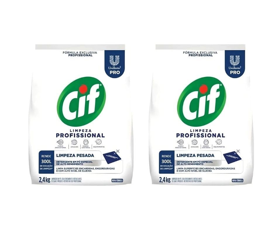 Limpador em Pó Profissional para Limpeza Pesada - Fórmula Exclusiva 2,4kg - Kit com 2 Unidades