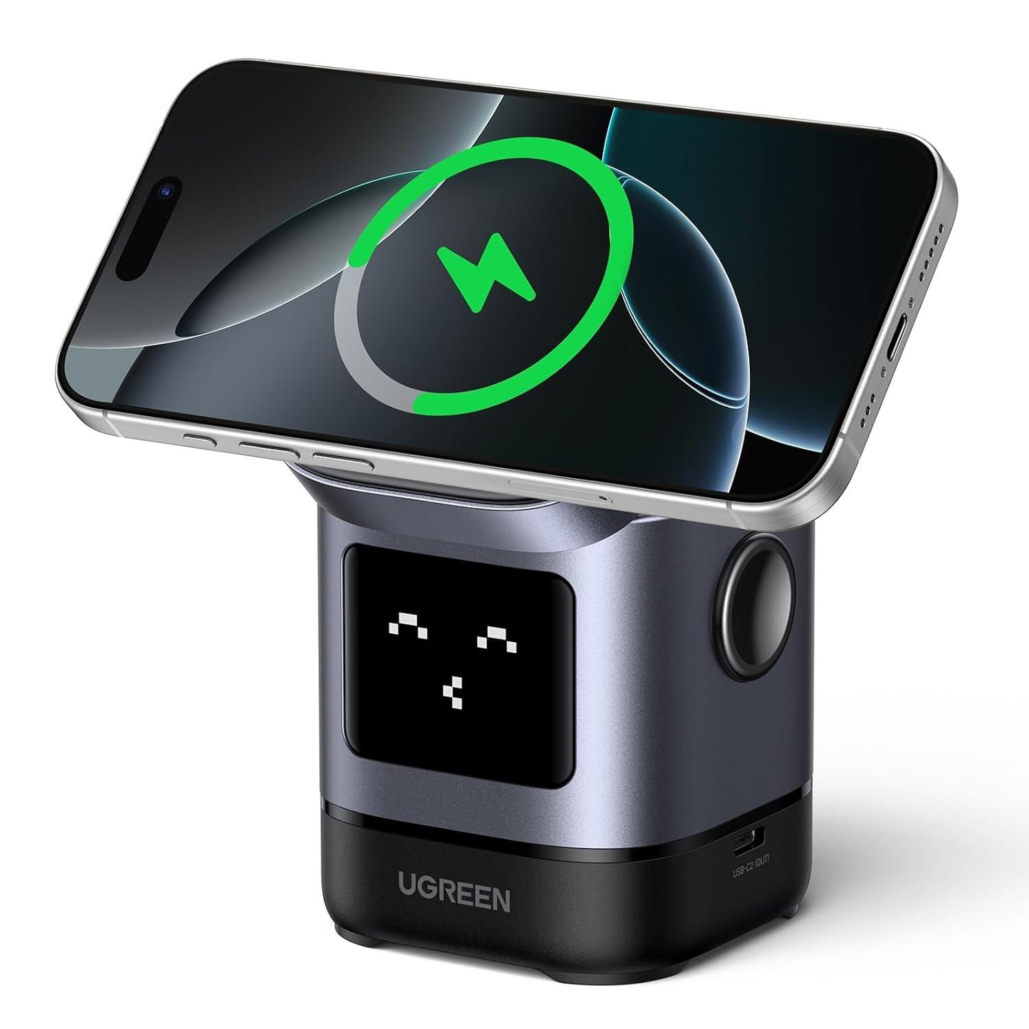 UGREEN Uno Qi2: Carregador Magnético 15W Dobrável 2 em 1 para iPhone e AirPods | Certificado Qi2