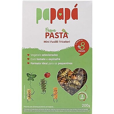 Papapá Mini Fuzilli Tricolori Vegetal 200g