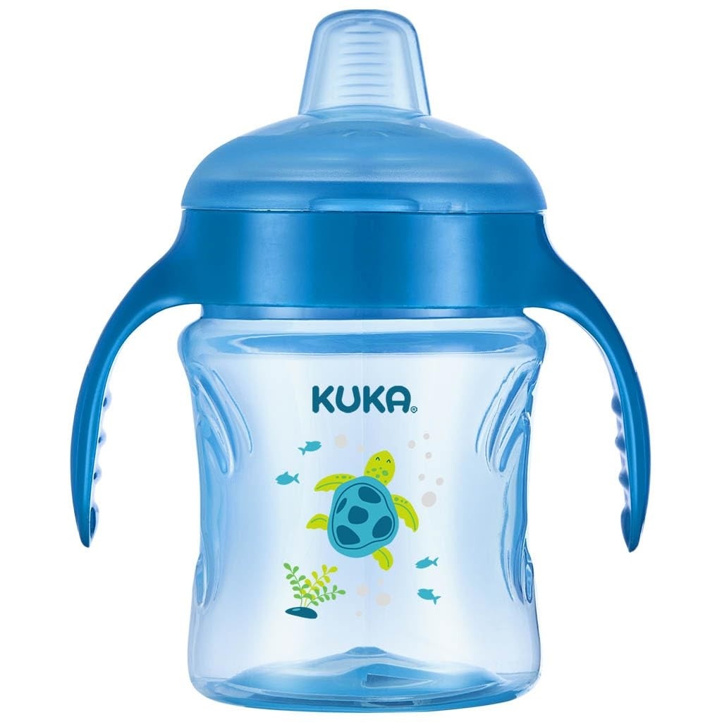 Kuka – Caneca de Treinamento Color Fun 200ml Azul com Bico Macio e Alças Ergonômicas
