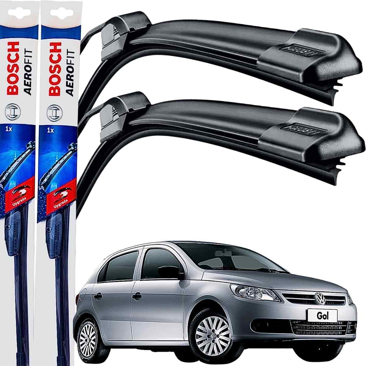 Par Palheta Limpador Parabrisa Silicone Bosch Gol G5 2008-2012 - Visão Clara e Segura