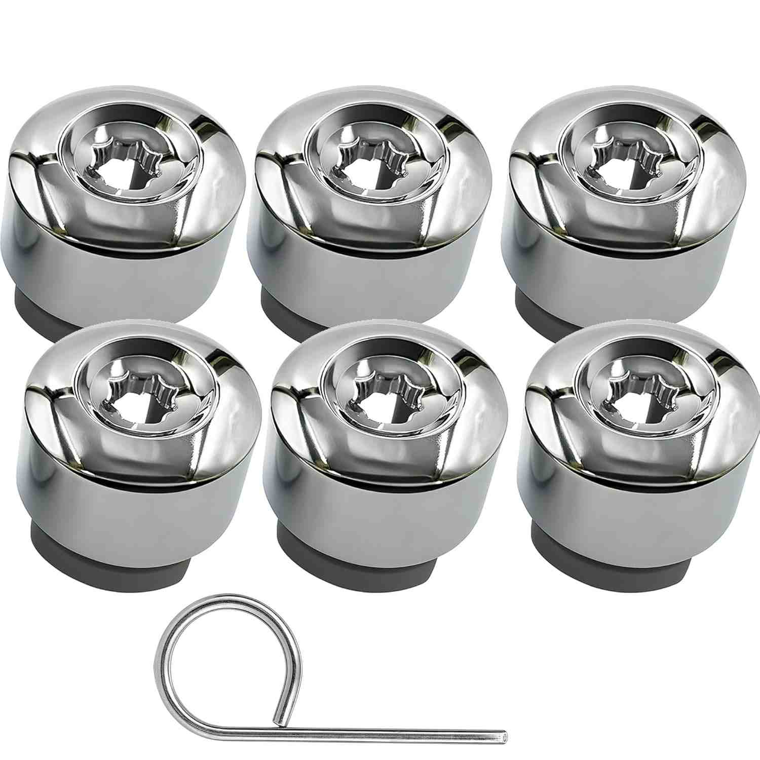 Kit 6 Tampas Protetoras de Porca de Roda para Volkswagen Touareg (2004-2016) - 7L6601173A