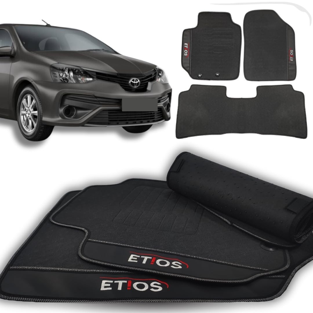 Tapete Emborrachado Etios Sedan 2010-2021: Proteção Total e Limpeza Fácil