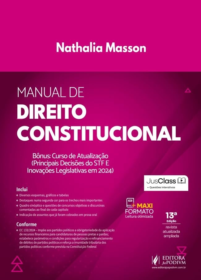 Manual de Direito Constitucional 13ª Edição 2025 - Nathalia Masson | Estudo Completo para Concursos