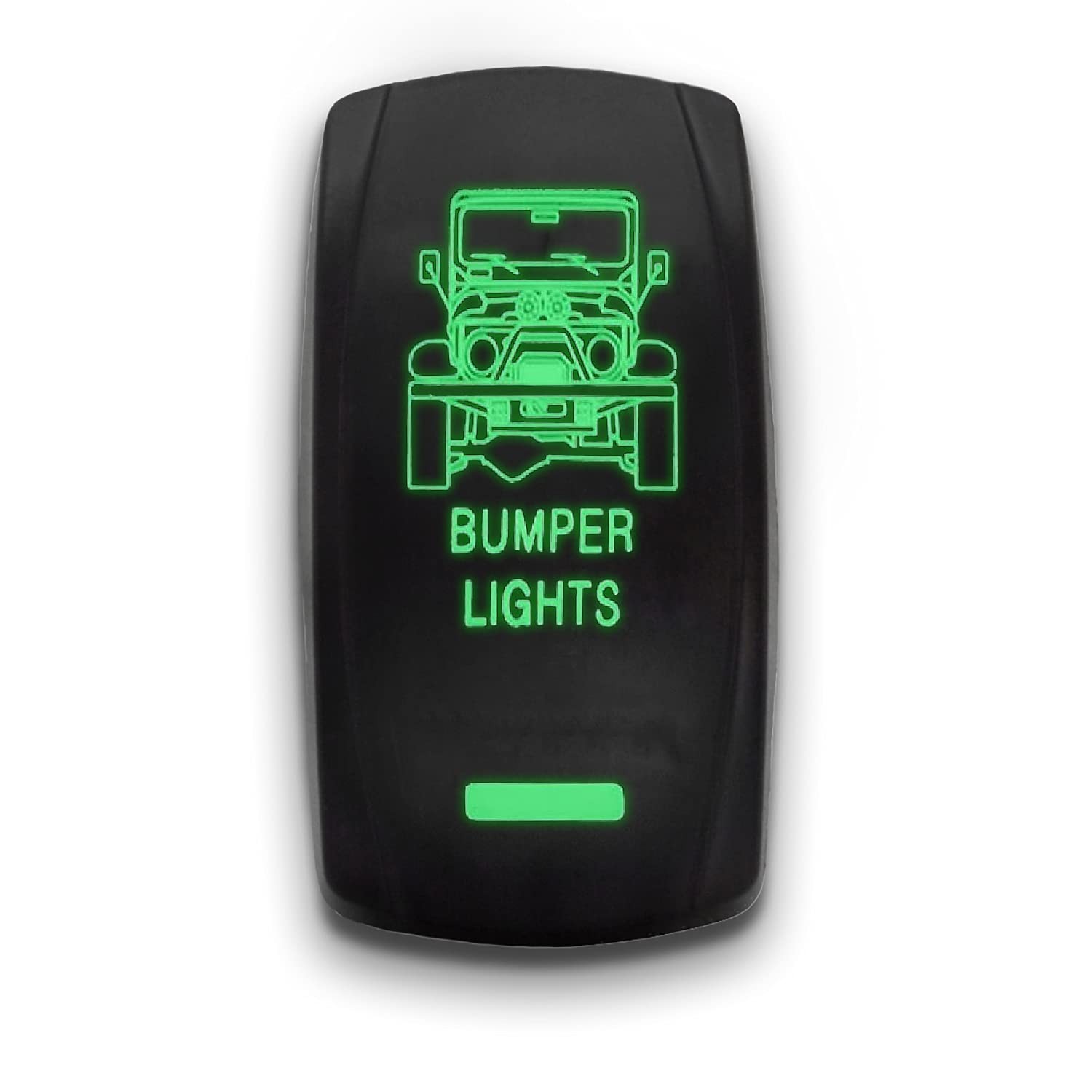Interruptor Balancim LED STARK 5 Pinos - Verde Laser Gravado 20A 12V ON/OFF