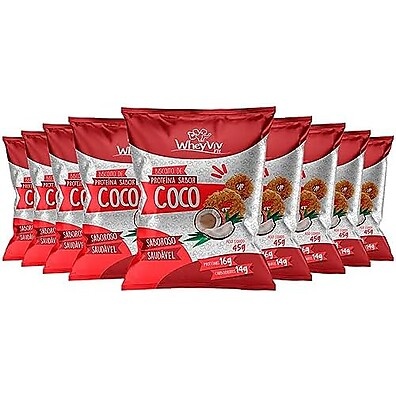 Kit 20x Biscoito Proteína Coco Wheyviv 45g: Energia e Sabor