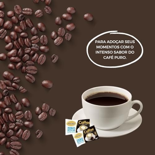 Display 100 Unidades Bala Pocket Sabor Café Zero Adição de Açúcar 230g
