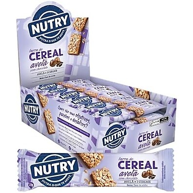Nutry Avelã Chocolate: Barra Cereal 24un