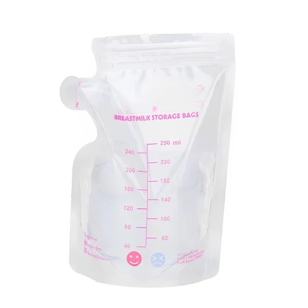 Sacos para Armazenamento de Leite Materno 250ml - Kit com 30 Unidades Rosa | Segurança e Praticidade para Mães