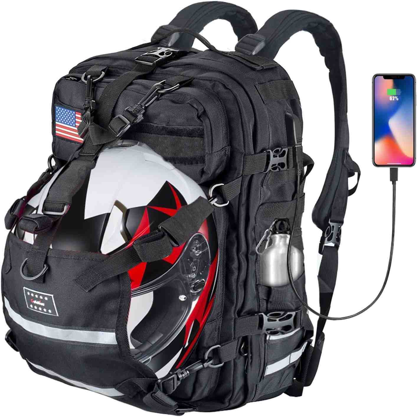 Suporte de capacete de motocicleta Molle impermeável 26L/armazenamento de capacetes de ciclismo/bolsa para caminhada/mochila