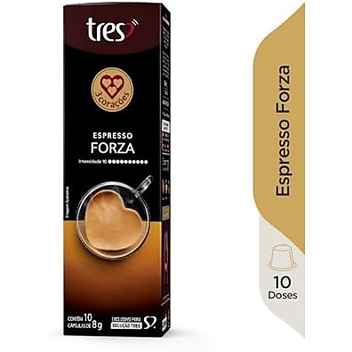 Cápsula de Café Espresso Forza 3 Corações 10 unidades