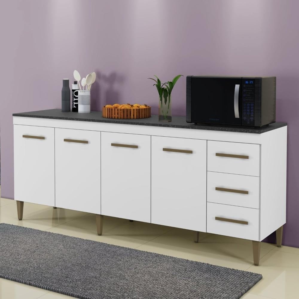 Balcão Atenas 4 Portas e 3 Gavetas Kaiki Móveis – Design Elegante e Funcionalidade Premium