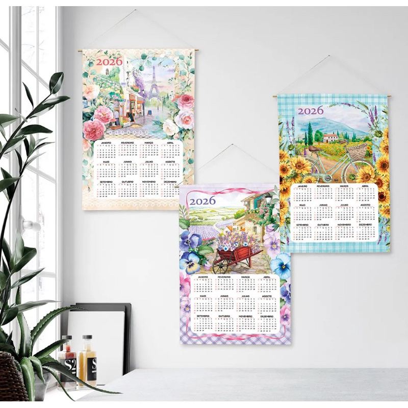 3 Panos de Prato Havana Calendário Dolher 2026 – 9 Estampas Lindas!