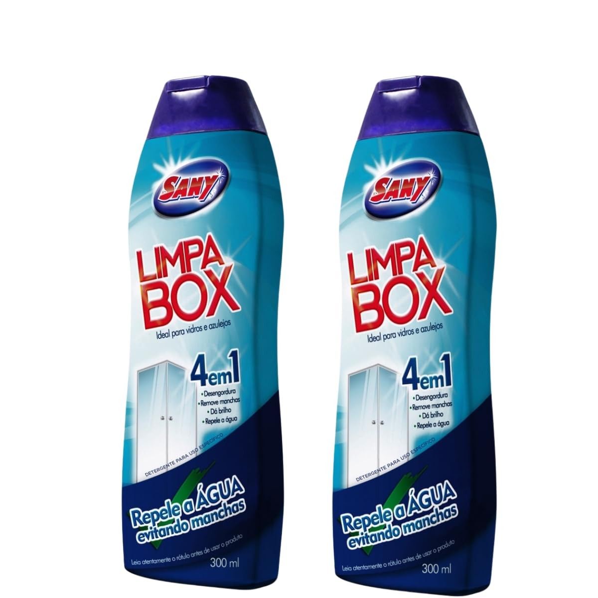 Kit Limpa Box Sany 4x1 300ml - Brilho e Limpeza para Banheiros (2 Unidades)