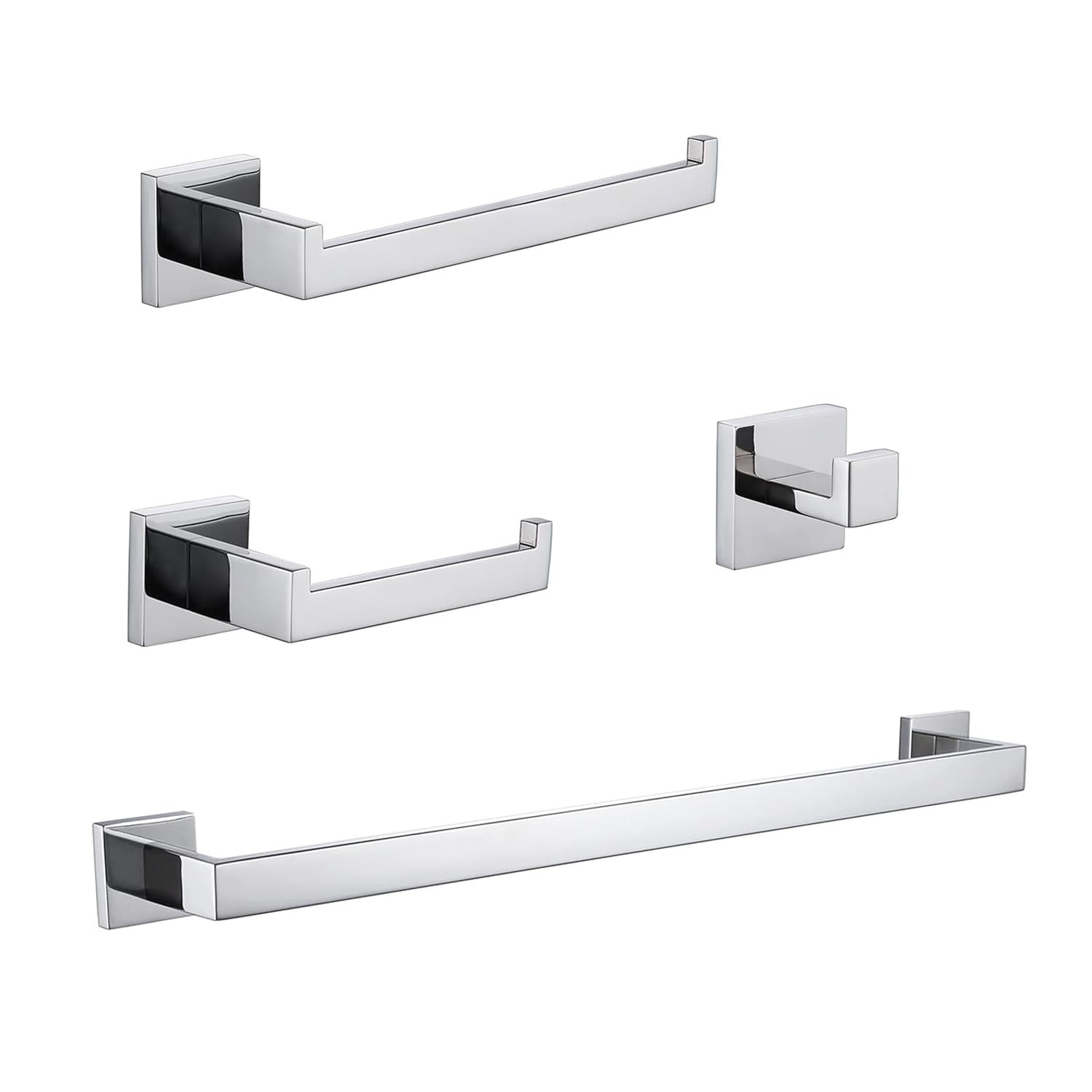 Conjunto de 4 Acessórios para Banheiro em Aço Inoxidável 304 - Moderno e Resistente